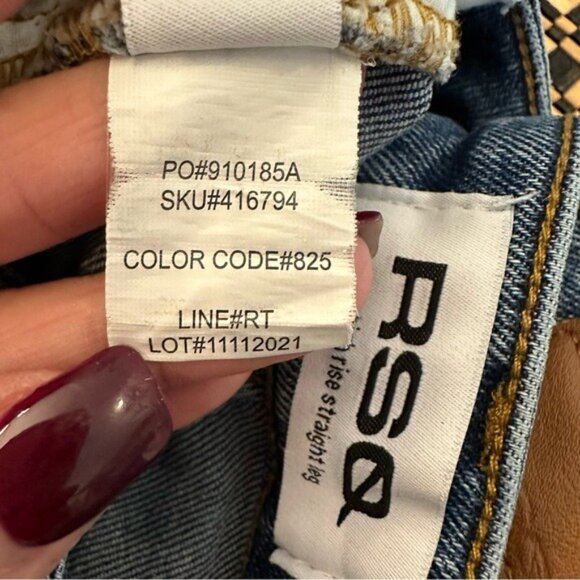 RSQ High Rise Straight Leg Distressed Raw Hem Jeans Size 27 - Picture 9 of 11